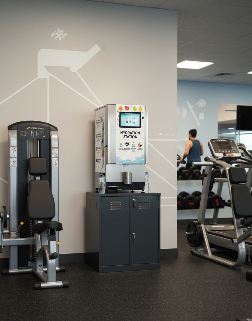 HydraX machine in a gym environment